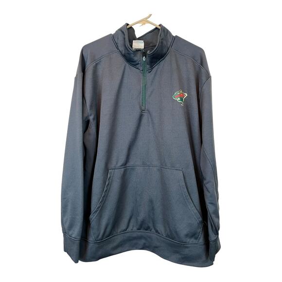 NHL Minnesota Wild 1/4 Jacket Gray Pockets Men’s Size X-Large Hockey XL - Picture 1 of 7